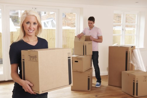 Packed furniture and boxes ready for transport