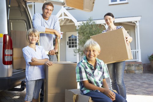 Preparation for a moving truck in Kingston with packed household items