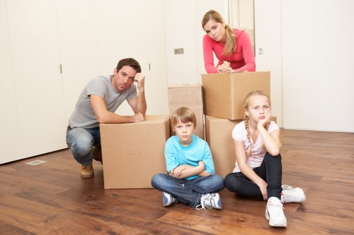 Secure loading of student belongings into a removal van