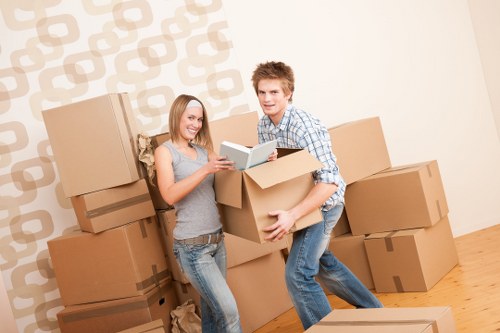 Loading furniture into a van for Kingston removals